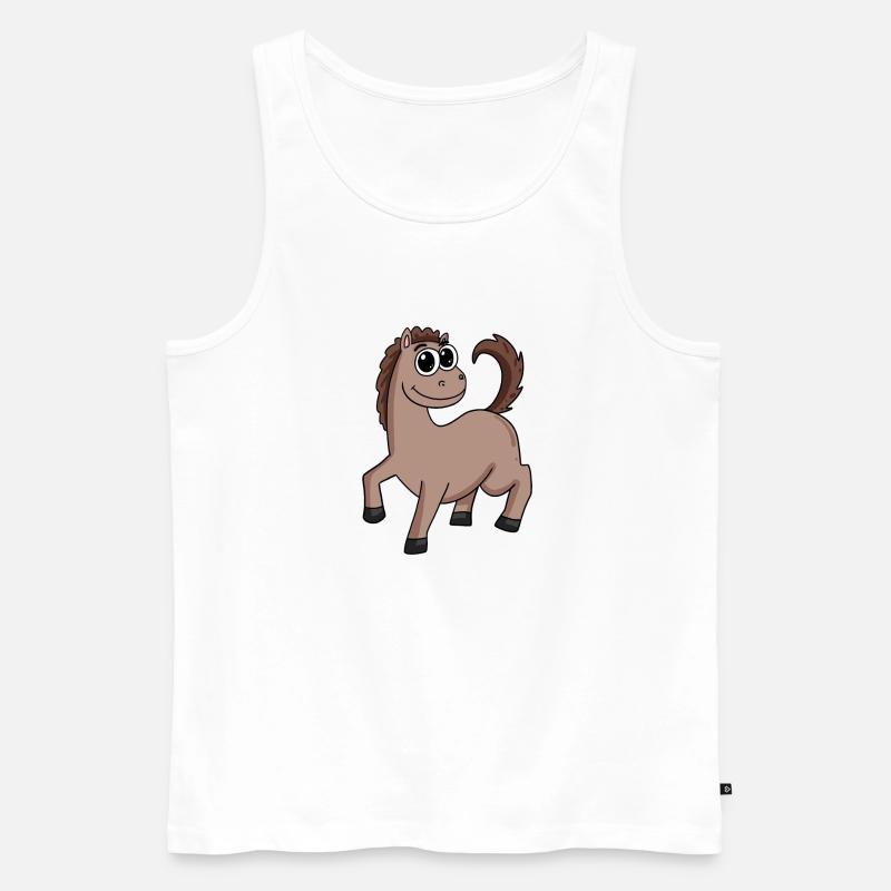 Pferd Pferdebesitzer - Männer Premium Bio Tank Top - Weiß