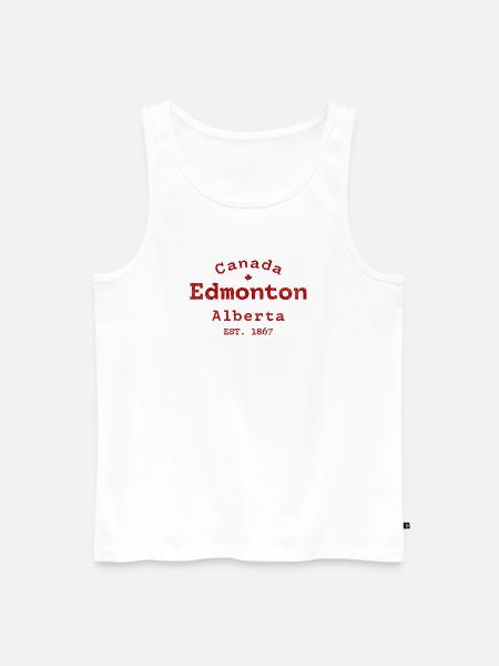Edmonton Alberta Vintage Stadtlogo - Männer Premium Bio Tank Top - Weiß
