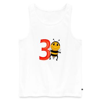 3 anniversaire 3 ans avec motif animal - trois - Débardeur bio Premium Homme - blanc - Devant - Michal (187cm)
