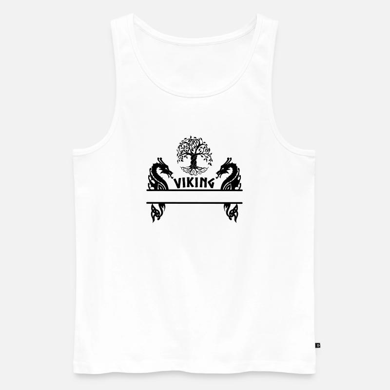 Wikinger-Namensschild Yggdrasil Wikinger - Männer Premium Bio Tank Top - Weiß