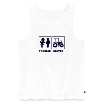 Traktor Statement Landwirt Nutzfahrzeug Biobauer - Männer Premium Bio Tank Top - Weiß - Vorne - AI Model Male 178 light (178cm)