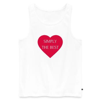 Simply the Best - Männer Premium Bio Tank Top - Weiß - Vorne - AI Model Male 178 light (178cm)