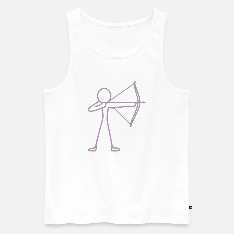 Strichmännchen Bogen Bogenschießen Bogenschütze - Männer Premium Bio Tank Top - Weiß