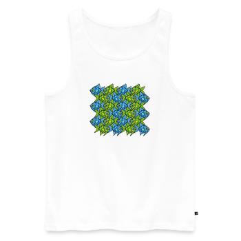 Tessellation des poissons-anges II - Débardeur bio Premium Homme - blanc - Devant - AI Model Male 178 light (178cm)