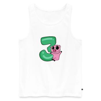 3 birthday 3 years old with animal motif - three - Men's Premium Organic Tank Top - white - Front - Michal (187cm)