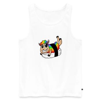 Regenbogen Sushi Schaf - Männer Premium Bio Tank Top - Weiß - Vorne - Michal (187cm)