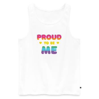 LGBTQ+ Pride to Be Me - Pride Month - Men's Premium Organic Tank Top - white - Front - AI Model Male 178 light (178cm)