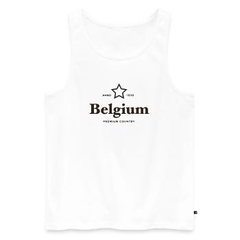 belgium PREMIUM COUNTRY - Men's Premium Organic Tank Top - white - Front - Michal (187cm)