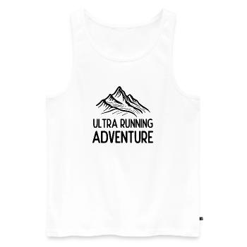 Ultra Running Advrenture - Männer Premium Bio Tank Top - Weiß - Vorne - Michal (187cm)