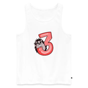 3 Geburtstag 3 Jahre alt mit Tier Motiv - drei - Männer Premium Bio Tank Top - Weiß - Vorne - Michal (187cm)