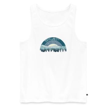 Blue Arc Forest Landscape - Men's Premium Organic Tank Top - white - Front - AI Model Male 178 light (178cm)