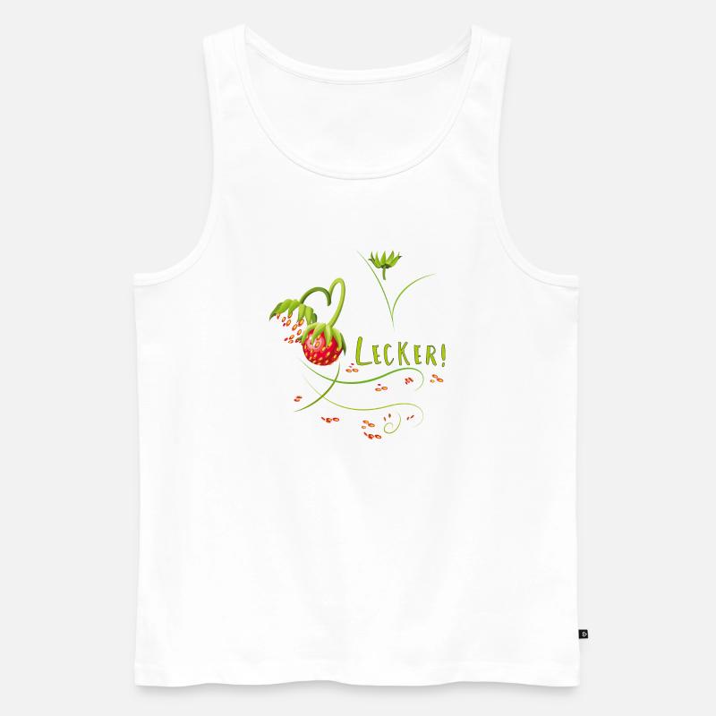 Erdbeerzeit, lecker, Erdbeere - Männer Premium Bio Tank Top - Weiß