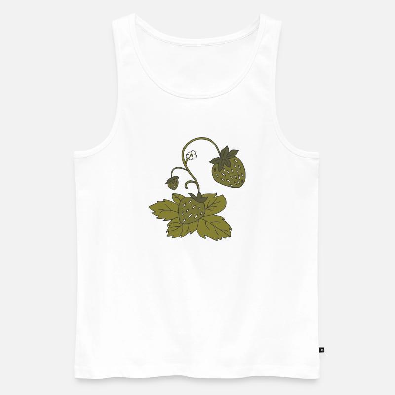 erdbeerpflanze - Männer Premium Bio Tank Top - Weiß