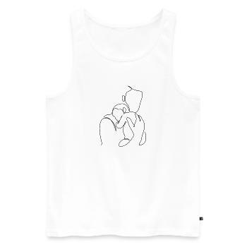 Vater-Sohn-Geschenk für Neugeborene personalisiert - Männer Premium Bio Tank Top - Weiß - Vorne - AI Model Male 178 light (178cm)