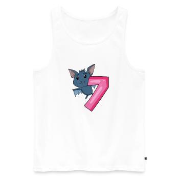 7 birthday 7 years old with animal motif - seven - Men's Premium Organic Tank Top - white - Front - AI Model Male 178 light (178cm)