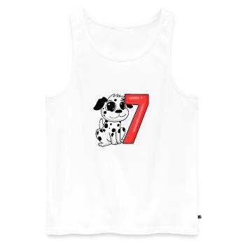7 Birthday 7 years old with dog motif - seven - Men's Premium Organic Tank Top - white - Front - AI Model Male 178 light (178cm)