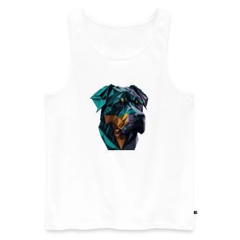 Rottweiler - Männer Premium Bio Tank Top - Weiß - Vorne - Michal (187cm)