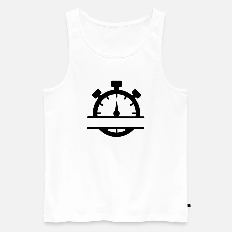 Stoppuhr mit Banner - Männer Premium Bio Tank Top - Weiß