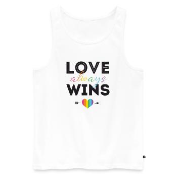 Pride Month LGBTQ - Liebe gewinnt immer - Männer Premium Bio Tank Top - Weiß - Vorne - Michal (187cm)