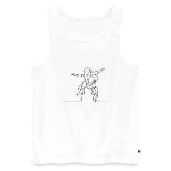 Passendes Vater-Tochter T-Shirt – Familienlook, Ge - Männer Premium Bio Tank Top - Weiß - Vorne - AI Model Male 178 light (178cm)