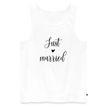 Juste marié avec cœur - Débardeur bio Premium Homme - blanc - Devant - AI Model Male 178 light (178cm)