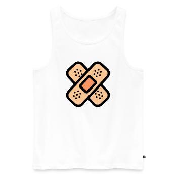Gips gekreuzt - Männer Premium Bio Tank Top - Weiß - Vorne - AI Model Male 178 light (178cm)