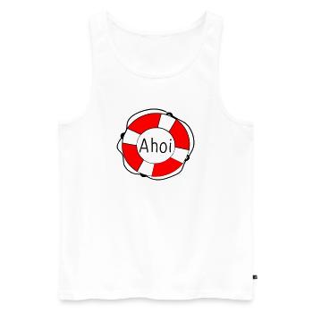 Rettungsring - Männer Premium Bio Tank Top - Weiß - Vorne - Michal (187cm)