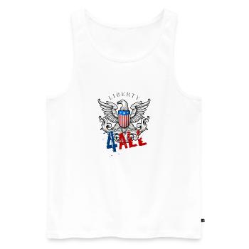 4. Juli - Unabhängigkeitstag. Wenn du die Freiheit liebst - Männer Premium Bio Tank Top - Weiß - Vorne - Michal (187cm)