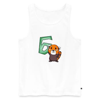 6th Birthday Motif Red Panda - six years old - Men's Premium Organic Tank Top - white - Front - AI Model Male 178 light (178cm)