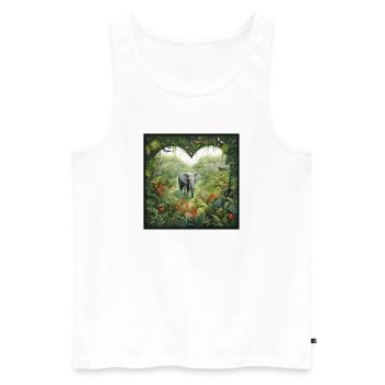 Elephant Love - Men's Premium Organic Tank Top - white - Front - AI Model Male 178 light (178cm)