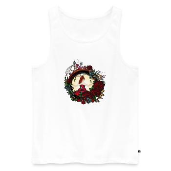 Prinzessin im Rosengarten in Jugendstil Optik - Männer Premium Bio Tank Top - Weiß - Vorne - Michal (187cm)