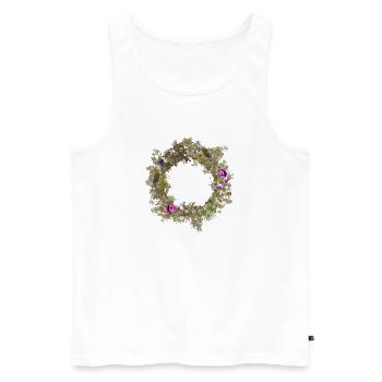 Wreath - Men's Premium Organic Tank Top - white - Front - AI Model Male 178 light (178cm)