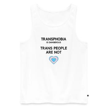 Mois de la fierté LGBT - Personnes trans - Débardeur bio Premium Homme - blanc - Devant - Michal (187cm)
