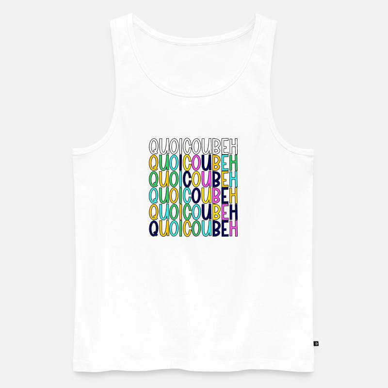 WhatCouBeH Regenbogen-Gitter - Männer Premium Bio Tank Top - Weiß