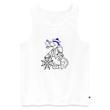Matrose, maritim - Männer Premium Bio Tank Top - Weiß - Vorne - Michal (187cm)