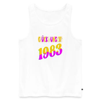 Glückwunsch 1983 - Retro Geburtsjahr 80s - Männer Premium Bio Tank Top - Weiß - Vorne - AI Model Male 178 light (178cm)