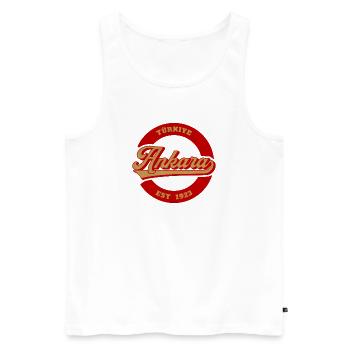 Ankara Vintage Logo Est 1923 - Débardeur bio Premium Homme - blanc - Devant - AI Model Male 178 light (178cm)