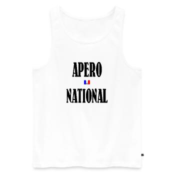 Apéro National Nationalité Française - Débardeur bio Premium Homme - blanc - Devant - Michal (187cm)
