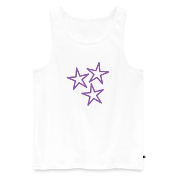 ETOILE. ETOILES. STAR. FÊTE. ANNIVERSAIRE. NOËL. - Débardeur bio Premium Homme - blanc - Devant - Michal (187cm)