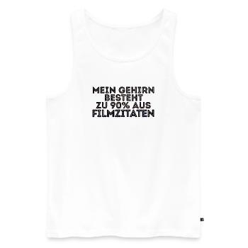 Filmabend Filme Movies Statement Streaming Serien - Männer Premium Bio Tank Top - Weiß - Vorne - Michal (187cm)