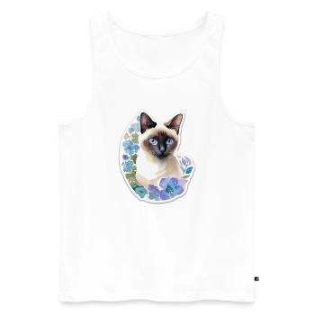 Siamkatze - Männer Premium Bio Tank Top - Weiß - Vorne - Michal (187cm)