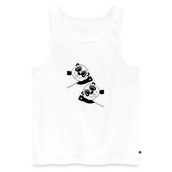 Niedliche Pandas - Männer Premium Bio Tank Top - Weiß - Vorne - AI Model Male 178 light (178cm)