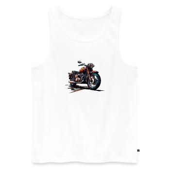 Motorrad im Polygon Stil - Männer Premium Bio Tank Top - Weiß - Vorne - Michal (187cm)