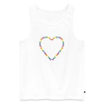 Amour du cœur arc-en-ciel LGBTQ+ - Débardeur bio Premium Homme - blanc - Devant - Michal (187cm)