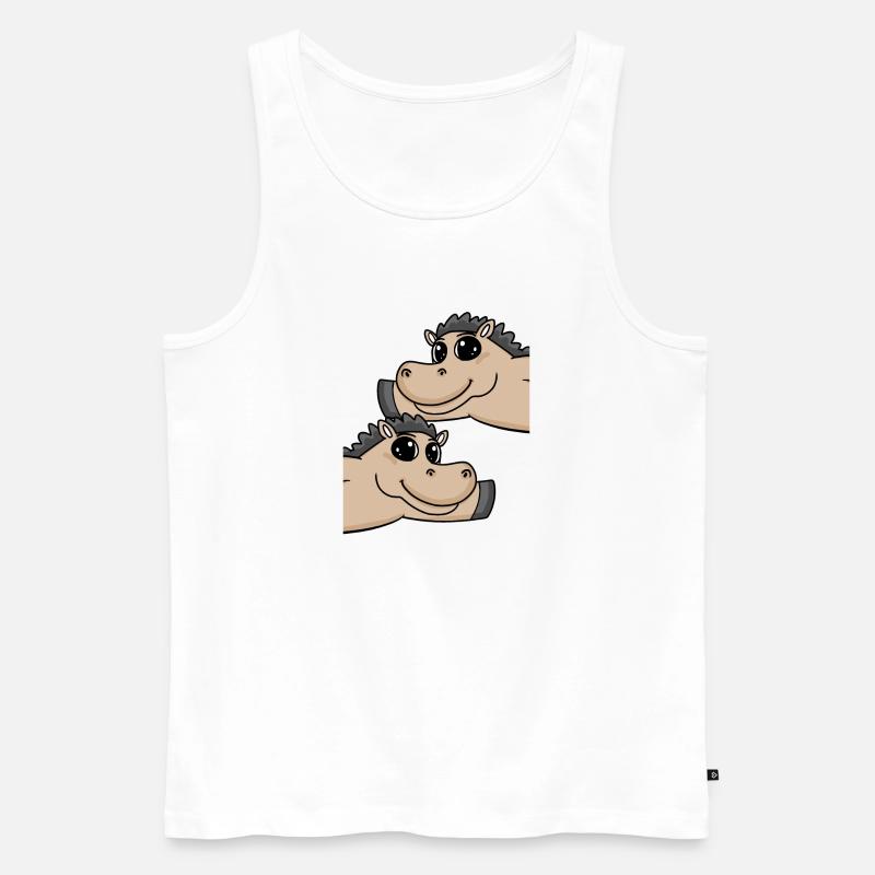 Pferd Pferde - Männer Premium Bio Tank Top - Weiß