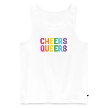 LGBTQ Cheers Queers - Men's Premium Organic Tank Top - white - Front - Michal (187cm)