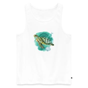 Meeresschildkröte im Ozean - Männer Premium Bio Tank Top - Weiß - Vorne - Michal (187cm)