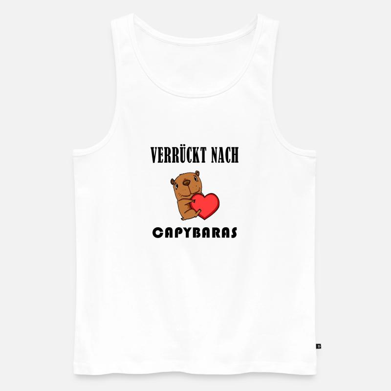 Capybara Wasserschwein Geschenk - Männer Premium Bio Tank Top - Weiß