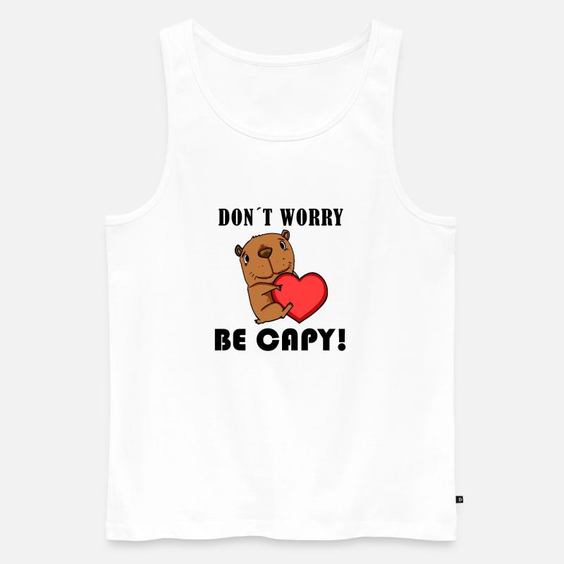 Capybara Wasserschwein Geschenk - Männer Premium Bio Tank Top - Weiß