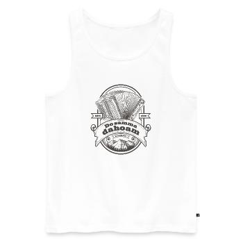 Ziach Vintage Label - Do samma dahoam | ZiachON! - Männer Premium Bio Tank Top - Weiß - Vorne - AI Model Male 178 light (178cm)